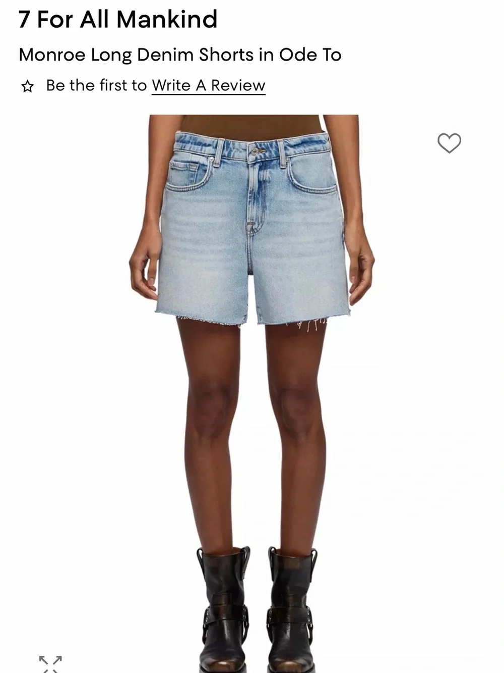 7 For All Mankind Monroe Long Denim Shorts in Ode To 27 NWT